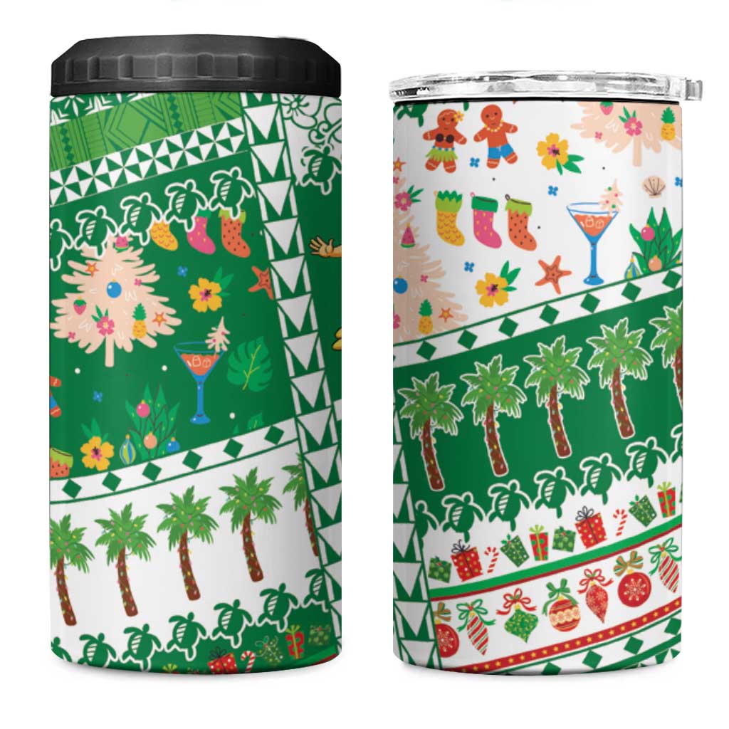 Norfolk Island Christmas 4 in 1 Can Cooler Tumbler Festive Beach Vibes - Polynesian Pride