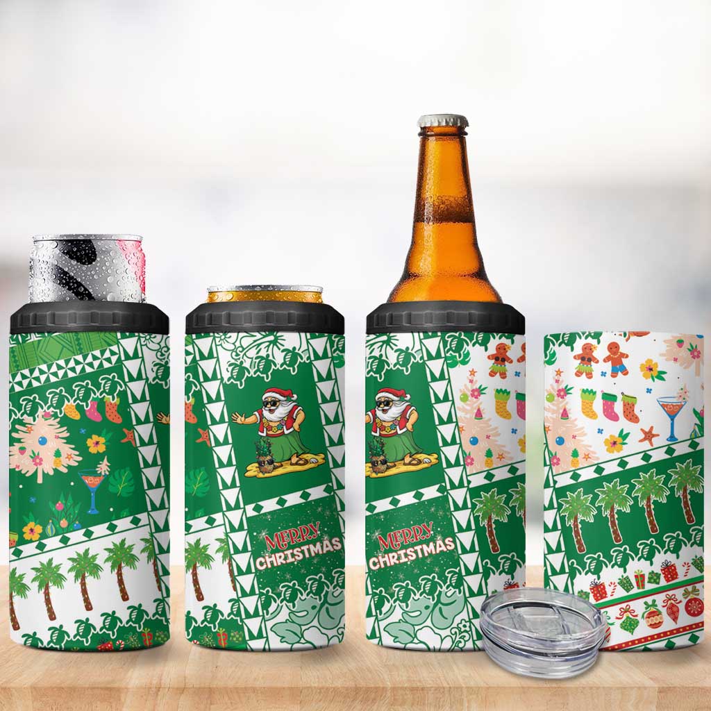 Norfolk Island Christmas 4 in 1 Can Cooler Tumbler Festive Beach Vibes - Polynesian Pride