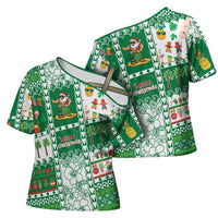 Norfolk Island Christmas Cross Shoulder Shirt Festive Beach Vibes - Polynesian Pride