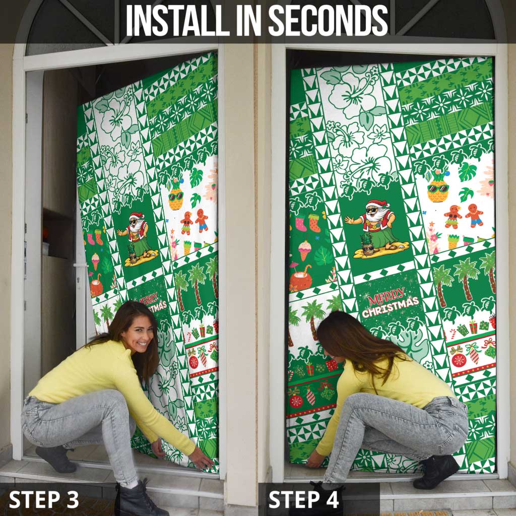 Norfolk Island Christmas Door Cover Festive Beach Vibes - Polynesian Pride