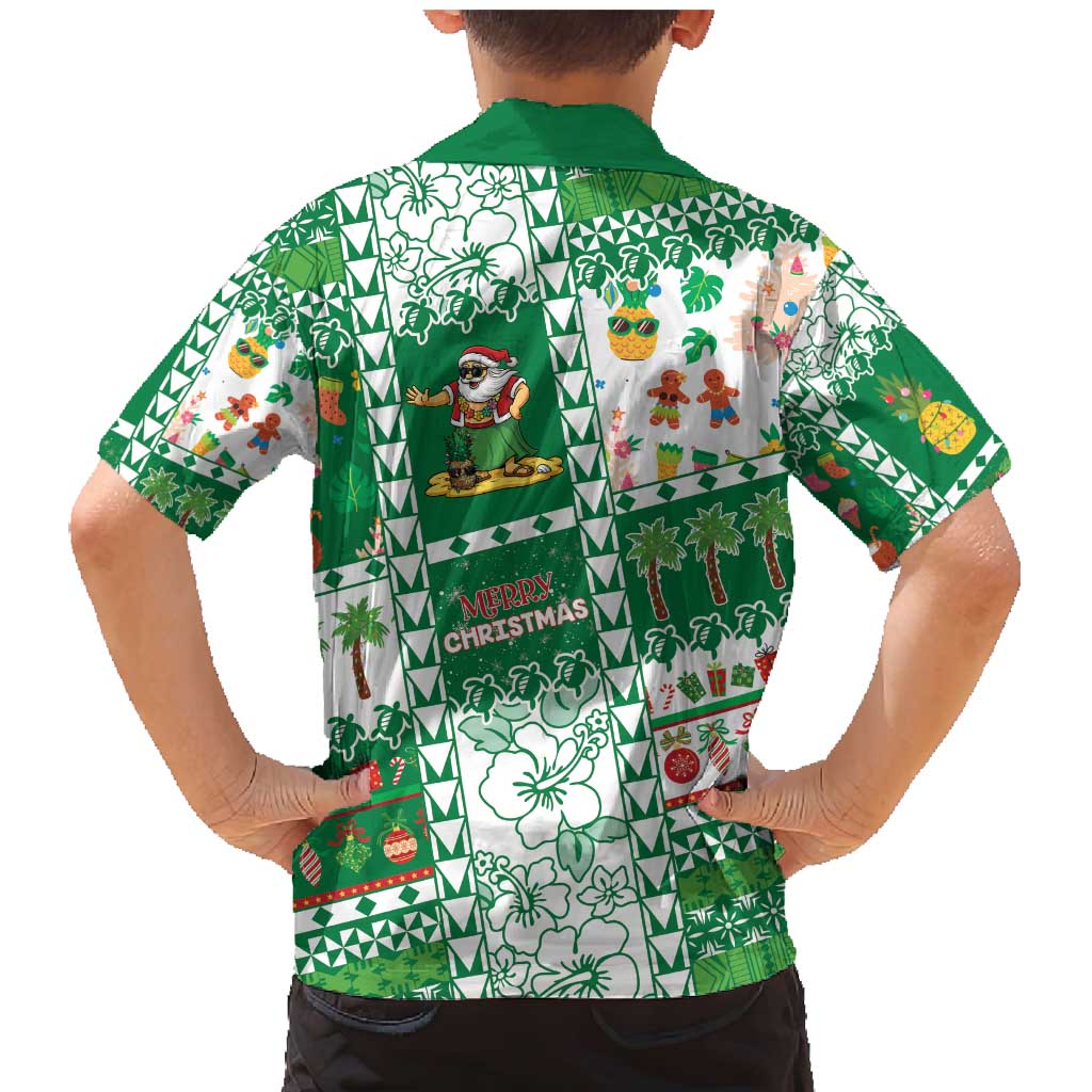 Norfolk Island Christmas Family Matching Mermaid Dress and Hawaiian Shirt Festive Beach Vibes - Polynesian Pride