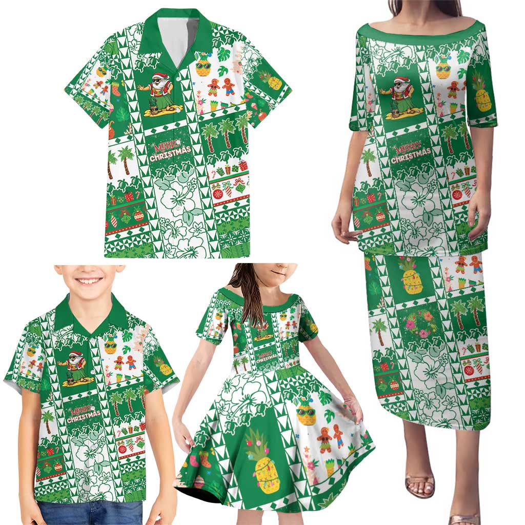 Norfolk Island Christmas Family Matching Puletasi and Hawaiian Shirt Festive Beach Vibes - Polynesian Pride