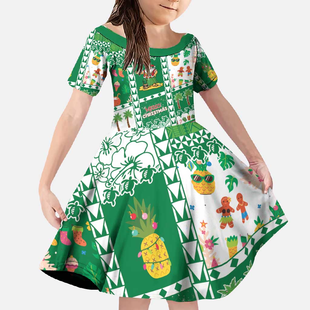 Norfolk Island Christmas Family Matching Short Sleeve Bodycon Dress and Hawaiian Shirt Festive Beach Vibes - Polynesian Pride