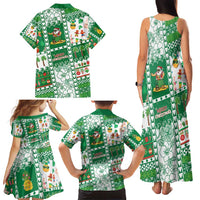 Norfolk Island Christmas Family Matching Tank Maxi Dress and Hawaiian Shirt Festive Beach Vibes - Polynesian Pride