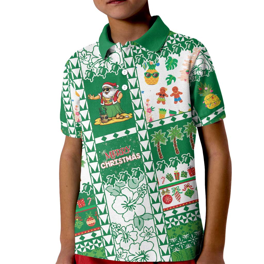 Norfolk Island Christmas Kid Polo Shirt Festive Beach Vibes - Polynesian Pride