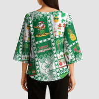 Norfolk Island Christmas Kimono Sleeve Blouse Festive Beach Vibes - Polynesian Pride