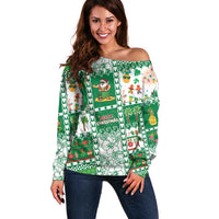 Norfolk Island Christmas Off Shoulder Sweater Festive Beach Vibes - Polynesian Pride