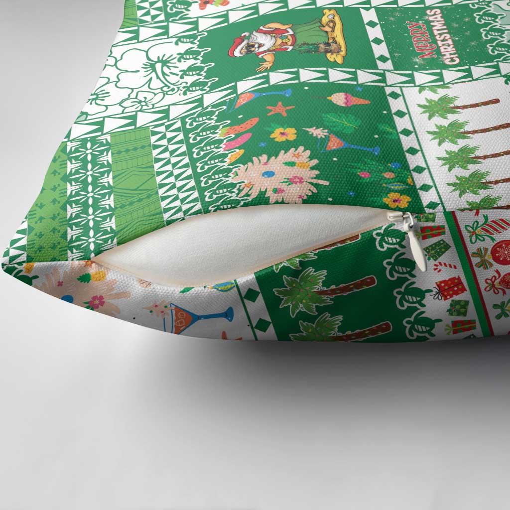 Norfolk Island Christmas Pillow Cover Festive Beach Vibes - Polynesian Pride