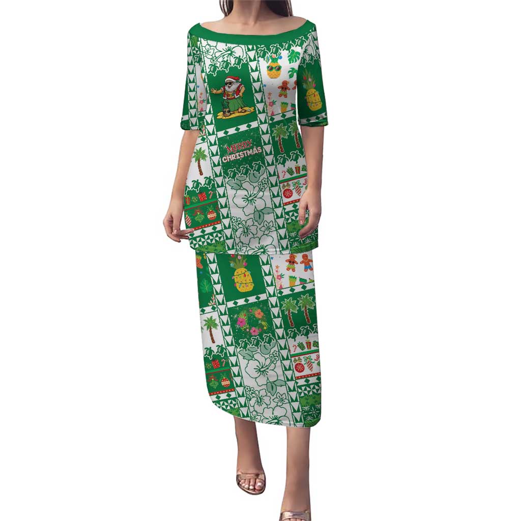 Norfolk Island Christmas Puletasi Festive Beach Vibes - Polynesian Pride