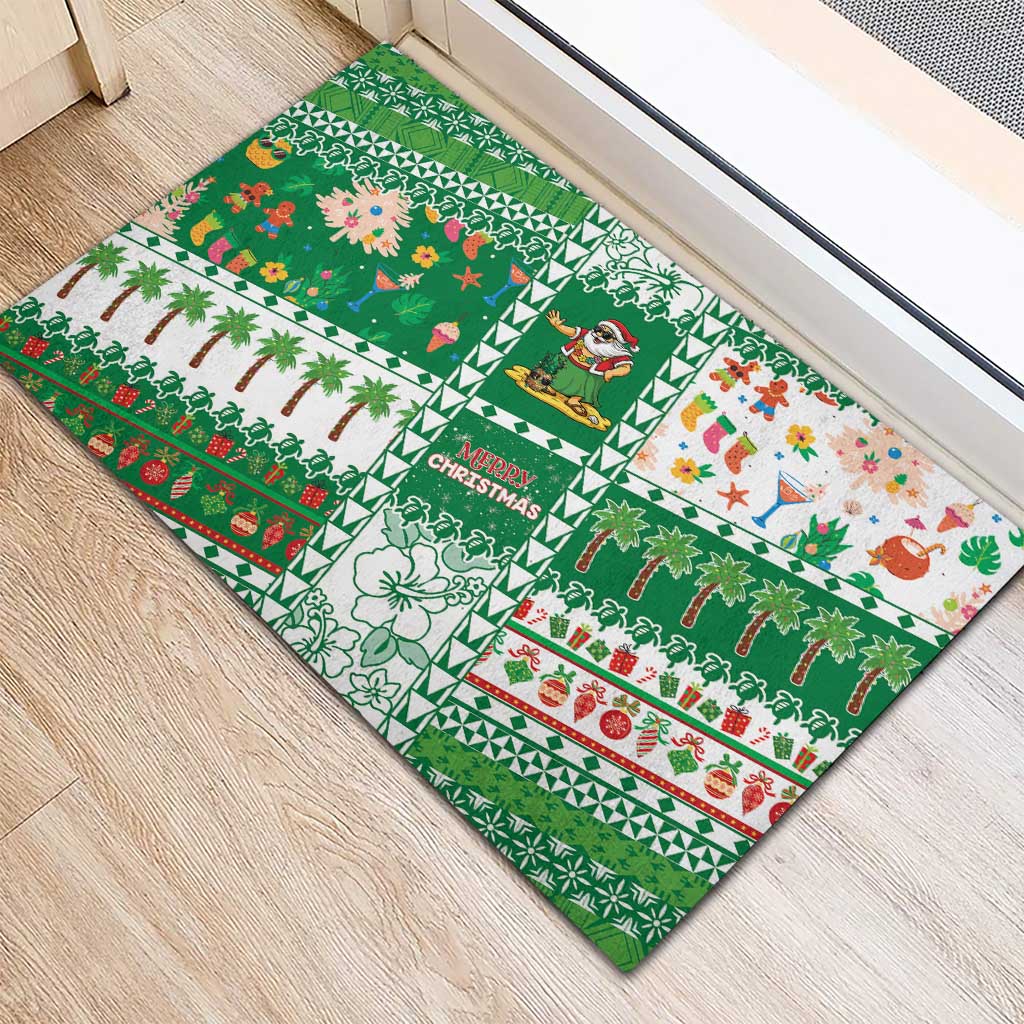 Norfolk Island Christmas Rubber Doormat Festive Beach Vibes - Polynesian Pride