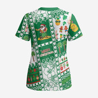 Norfolk Island Christmas Scrub Top Festive Beach Vibes - Polynesian Pride