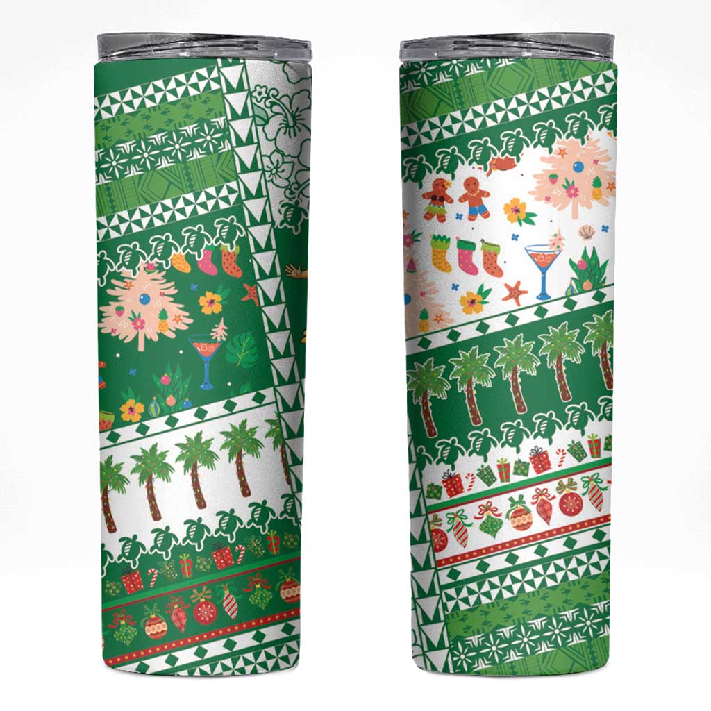Norfolk Island Christmas Skinny Tumbler Festive Beach Vibes - Polynesian Pride