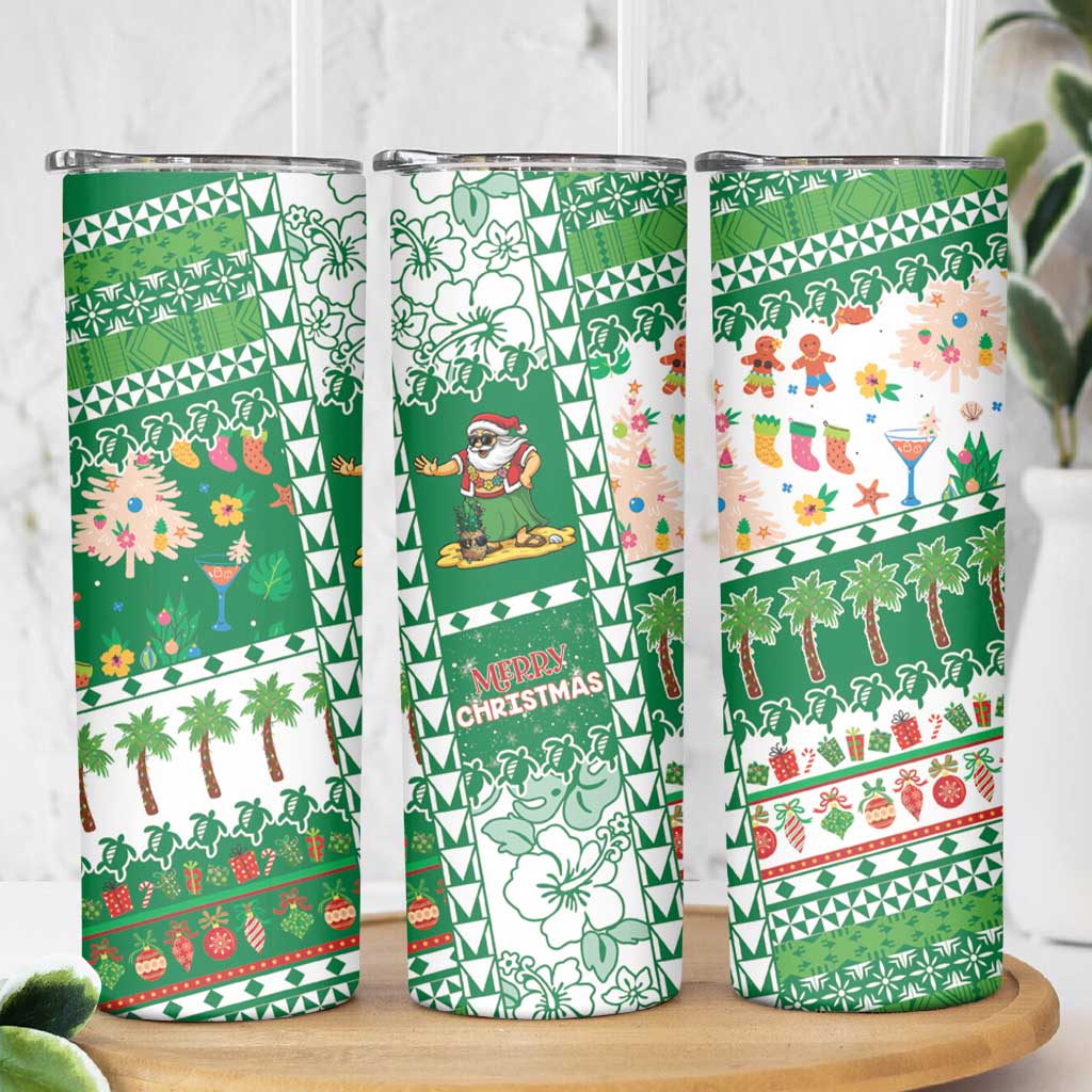 Norfolk Island Christmas Skinny Tumbler Festive Beach Vibes - Polynesian Pride