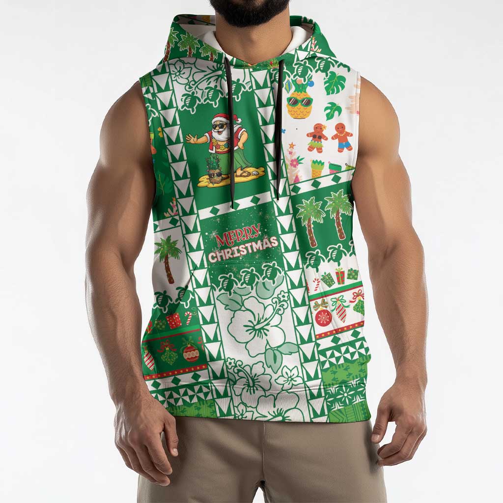 Norfolk Island Christmas Sleeveless Hoodie Festive Beach Vibes - Polynesian Pride