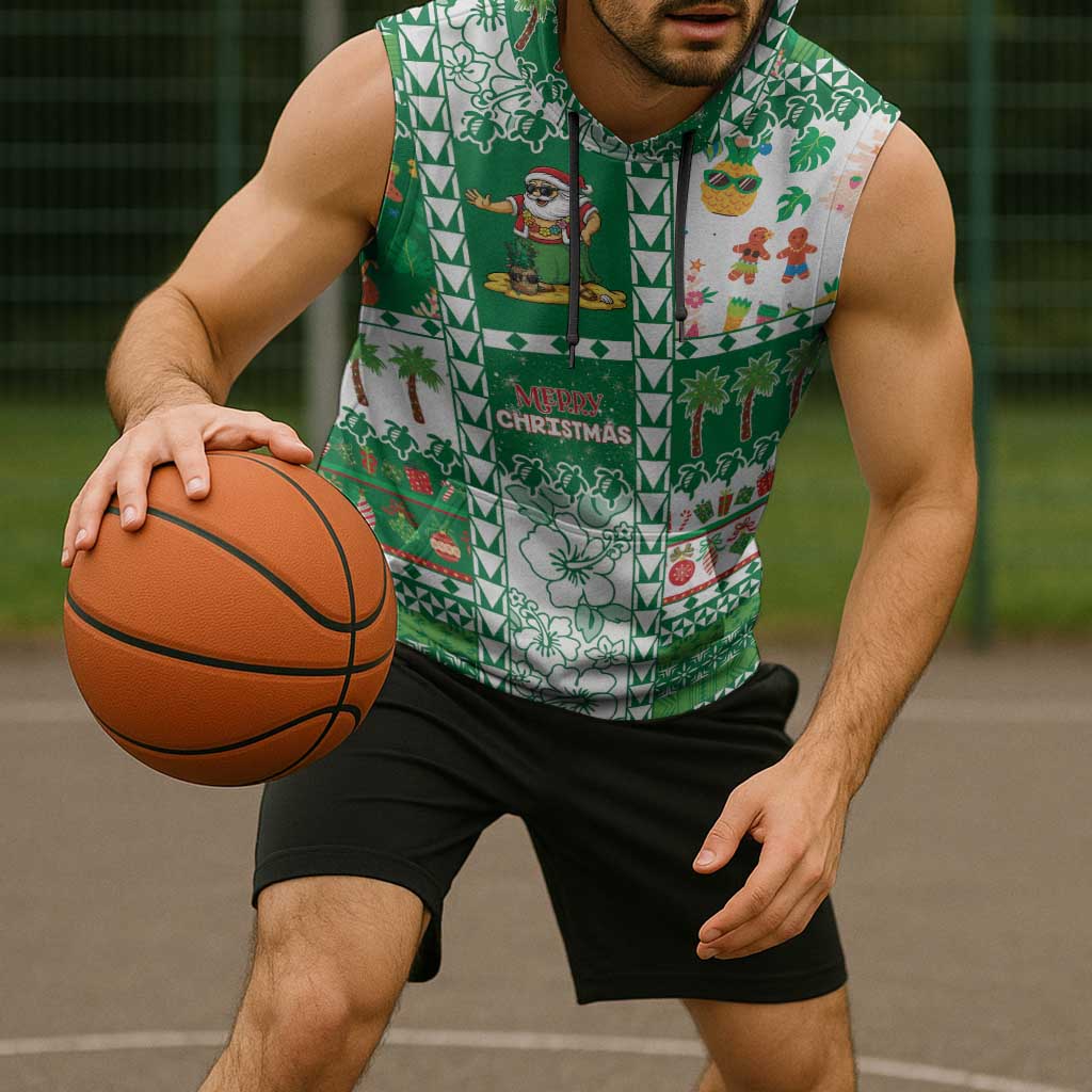 Norfolk Island Christmas Sleeveless Hoodie Festive Beach Vibes - Polynesian Pride