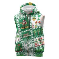 Norfolk Island Christmas Sleeveless Zip Hoodie Festive Beach Vibes - Polynesian Pride