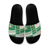 Norfolk Island Christmas Slide Sandals Festive Beach Vibes - Polynesian Pride