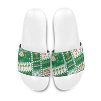 Norfolk Island Christmas Slide Sandals Festive Beach Vibes - Polynesian Pride
