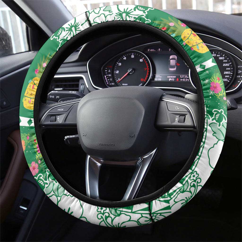 Norfolk Island Christmas Steering Wheel Cover Festive Beach Vibes - Polynesian Pride
