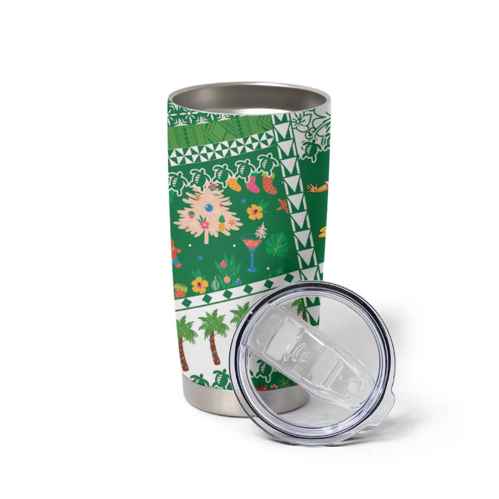 Norfolk Island Christmas Tumbler Cup Festive Beach Vibes - Polynesian Pride