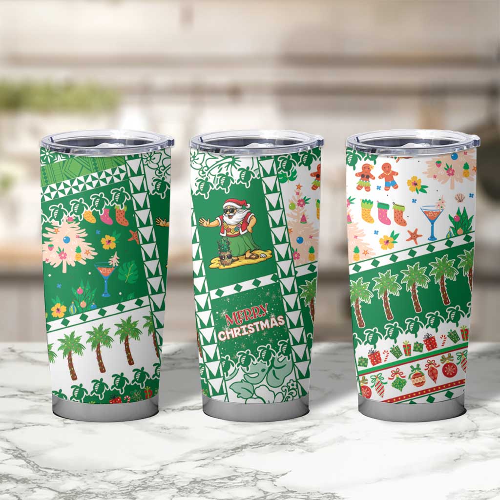 Norfolk Island Christmas Tumbler Cup Festive Beach Vibes - Polynesian Pride