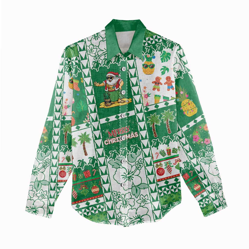 Norfolk Island Christmas Women Casual Shirt Festive Beach Vibes - Polynesian Pride