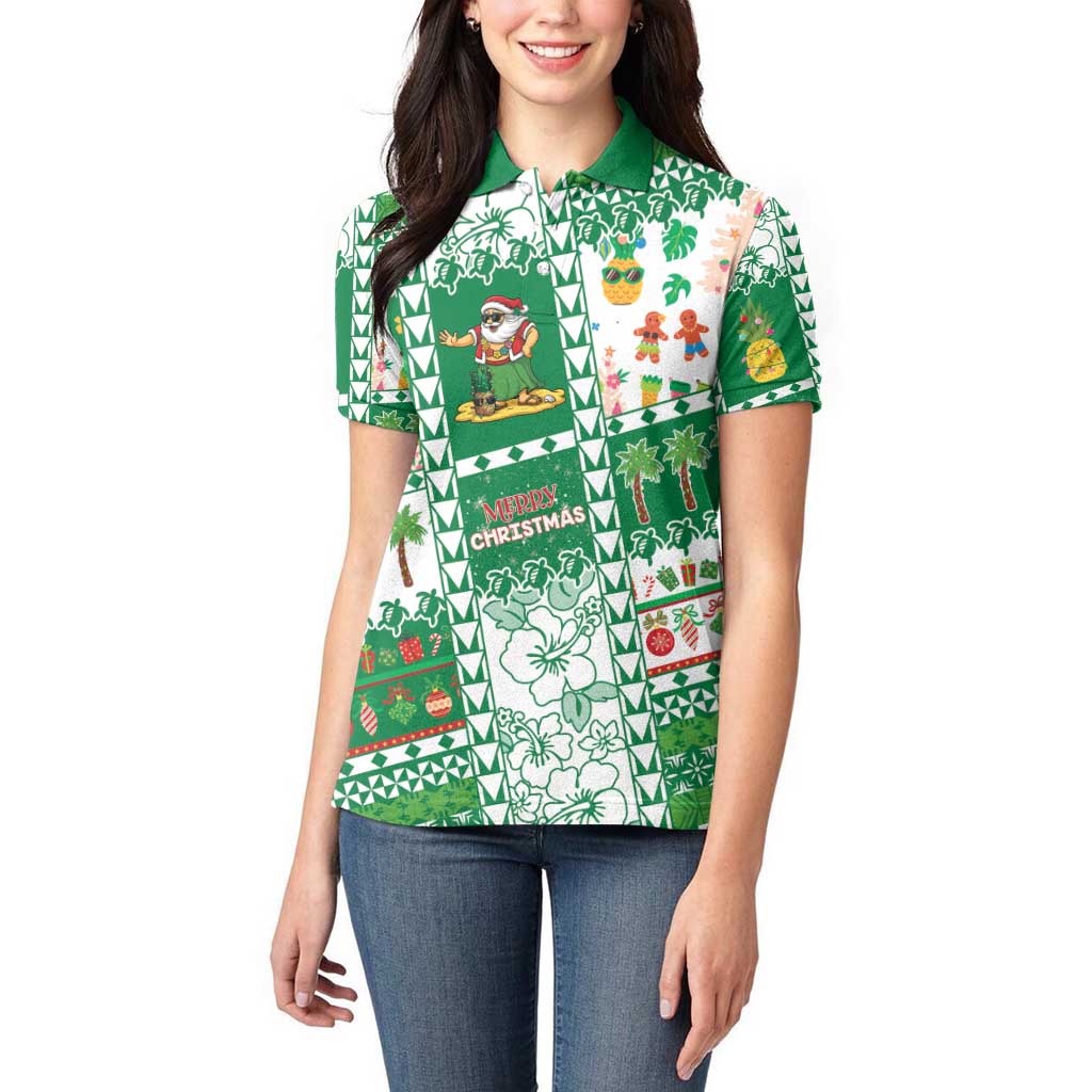 Norfolk Island Christmas Women Polo Shirt Festive Beach Vibes - Polynesian Pride