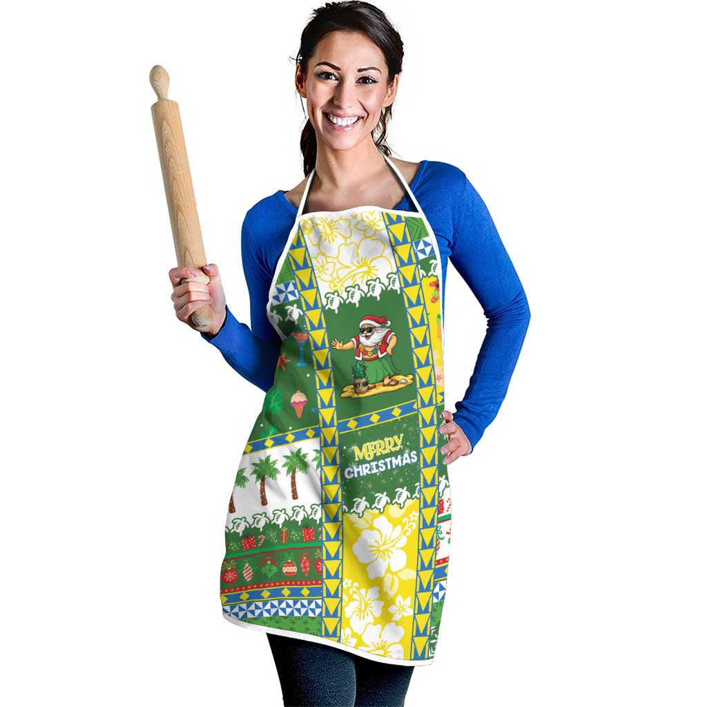 Pitcairn Islands Christmas Apron Festive Beach Vibes - Polynesian Pride