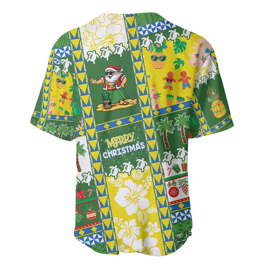 Pitcairn Islands Christmas Baseball Jersey Festive Beach Vibes - Polynesian Pride