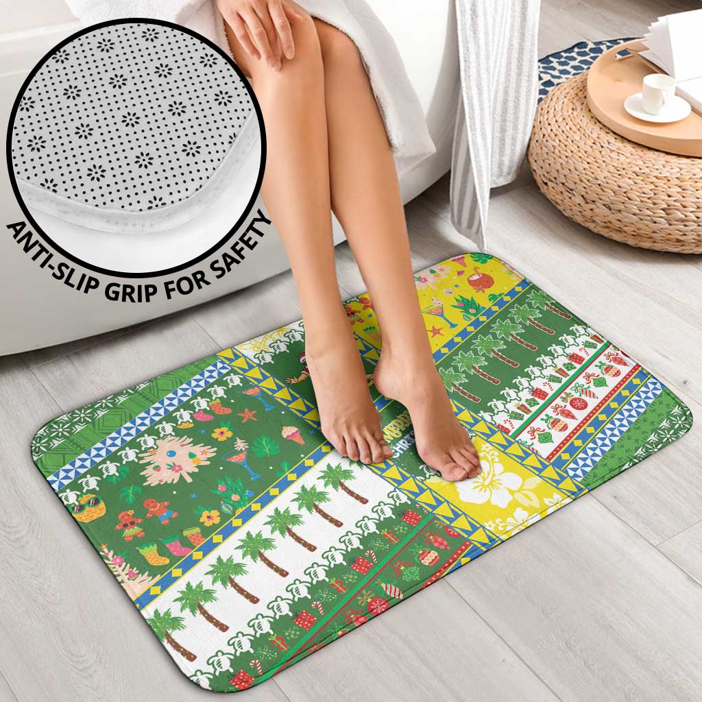 Pitcairn Islands Christmas Bathroom Set Festive Beach Vibes - Polynesian Pride