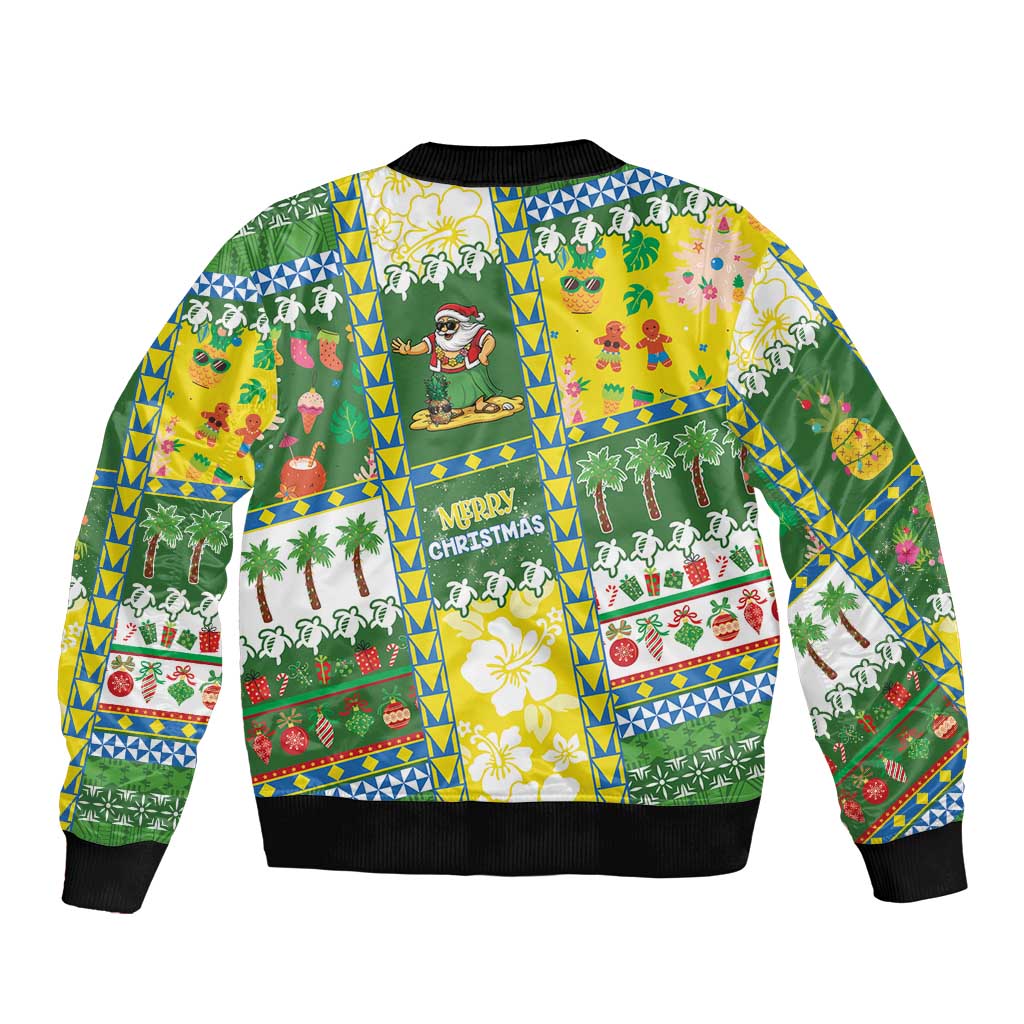 Pitcairn Islands Christmas Bomber Jacket Festive Beach Vibes - Polynesian Pride