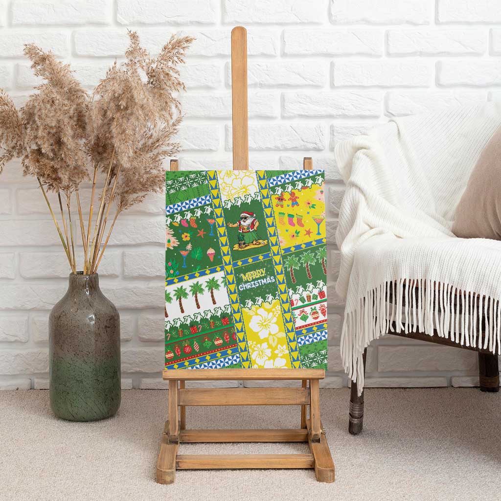 Pitcairn Islands Christmas Canvas Wall Art Festive Beach Vibes - Polynesian Pride