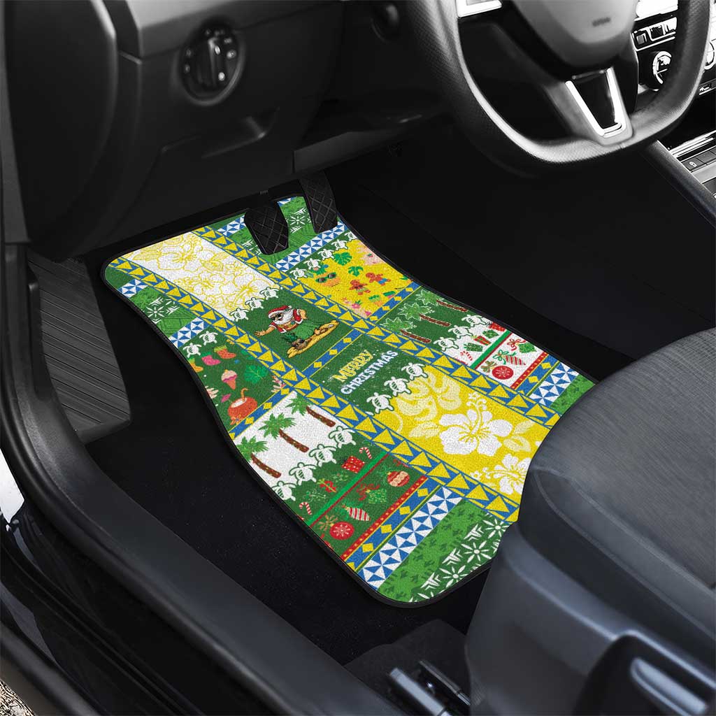 Pitcairn Islands Christmas Car Mats Festive Beach Vibes - Polynesian Pride