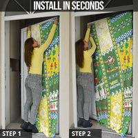 Pitcairn Islands Christmas Door Cover Festive Beach Vibes - Polynesian Pride