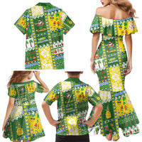 Pitcairn Islands Christmas Family Matching Mermaid Dress and Hawaiian Shirt Festive Beach Vibes - Polynesian Pride