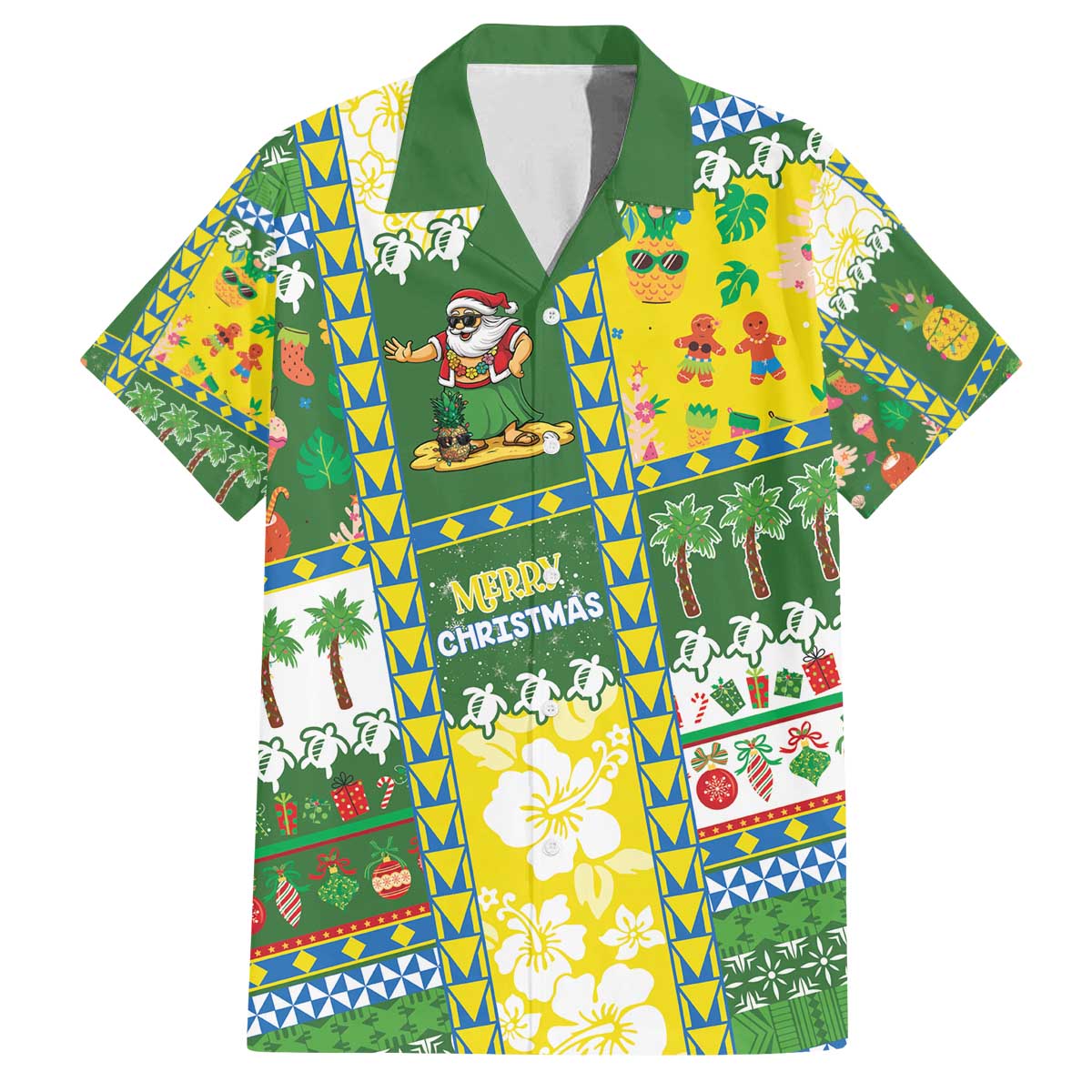 Pitcairn Islands Christmas Family Matching Off The Shoulder Long Sleeve Dress and Hawaiian Shirt Festive Beach Vibes - Polynesian Pride
