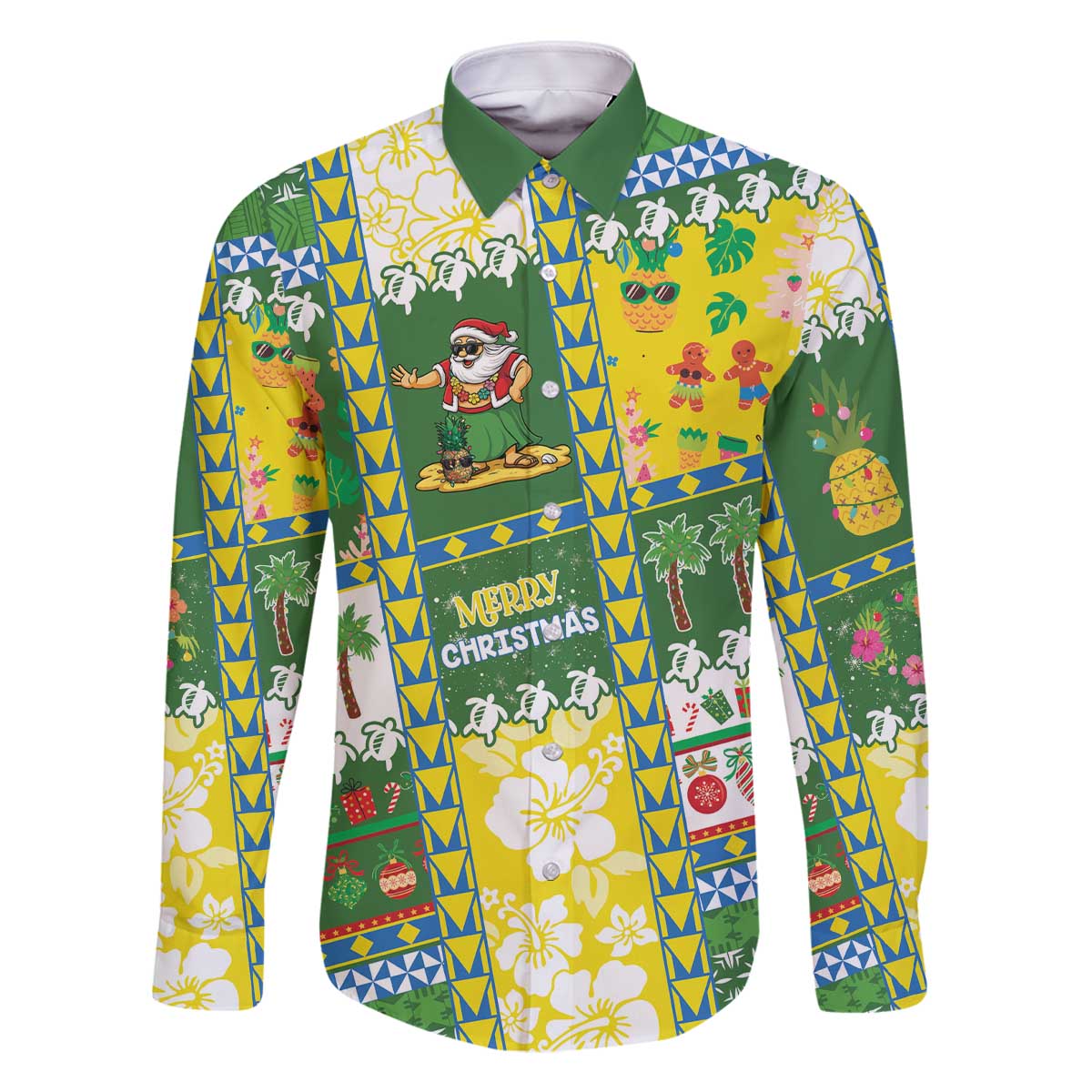 Pitcairn Islands Christmas Family Matching Off The Shoulder Long Sleeve Dress and Hawaiian Shirt Festive Beach Vibes - Polynesian Pride