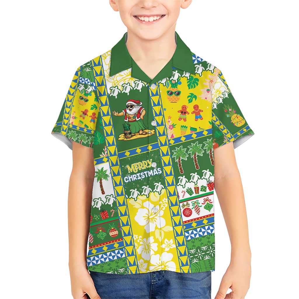 Pitcairn Islands Christmas Family Matching Short Sleeve Bodycon Dress and Hawaiian Shirt Festive Beach Vibes - Polynesian Pride