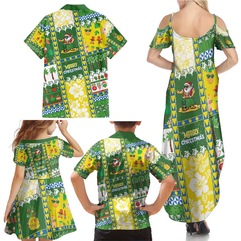Pitcairn Islands Christmas Family Matching Summer Maxi Dress and Hawaiian Shirt Festive Beach Vibes - Polynesian Pride