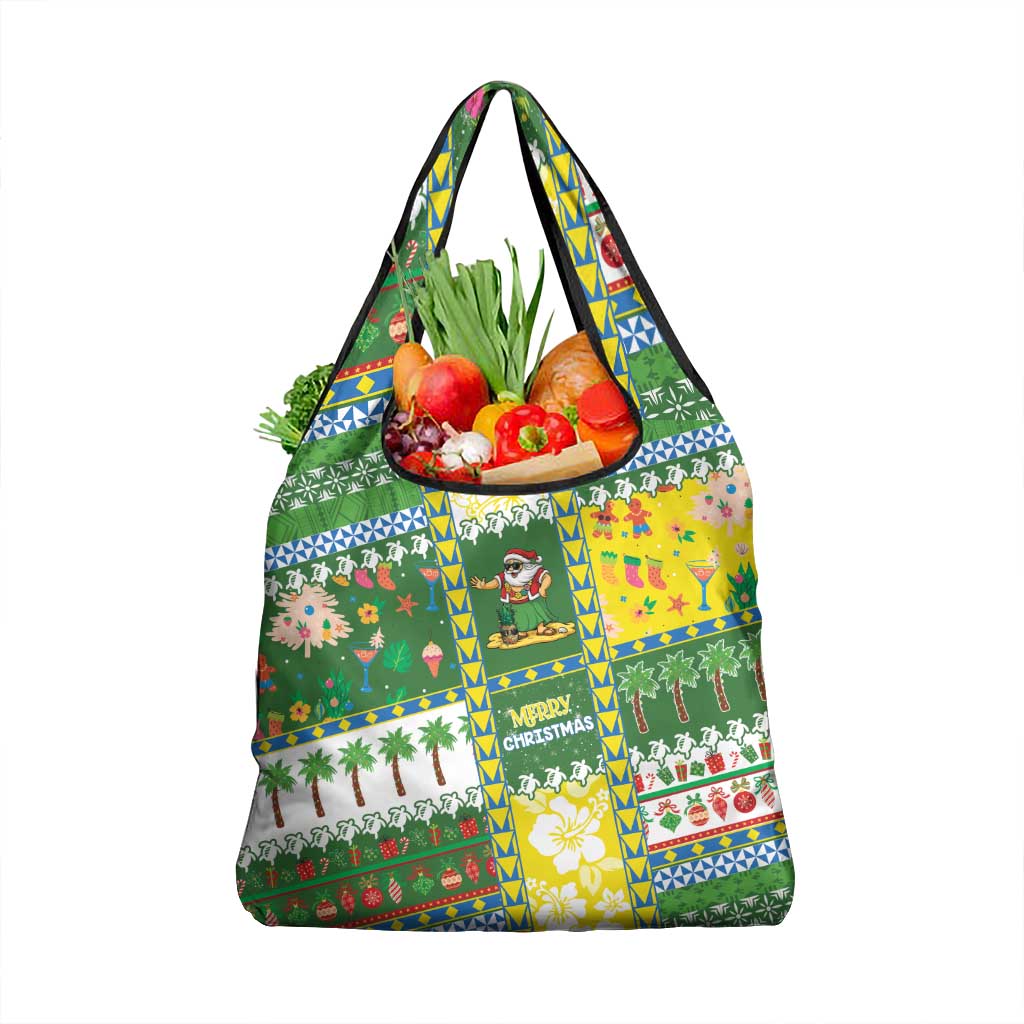 Pitcairn Islands Christmas Grocery Bag Festive Beach Vibes - Polynesian Pride