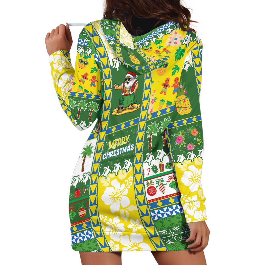 Pitcairn Islands Christmas Hoodie Dress Festive Beach Vibes - Polynesian Pride