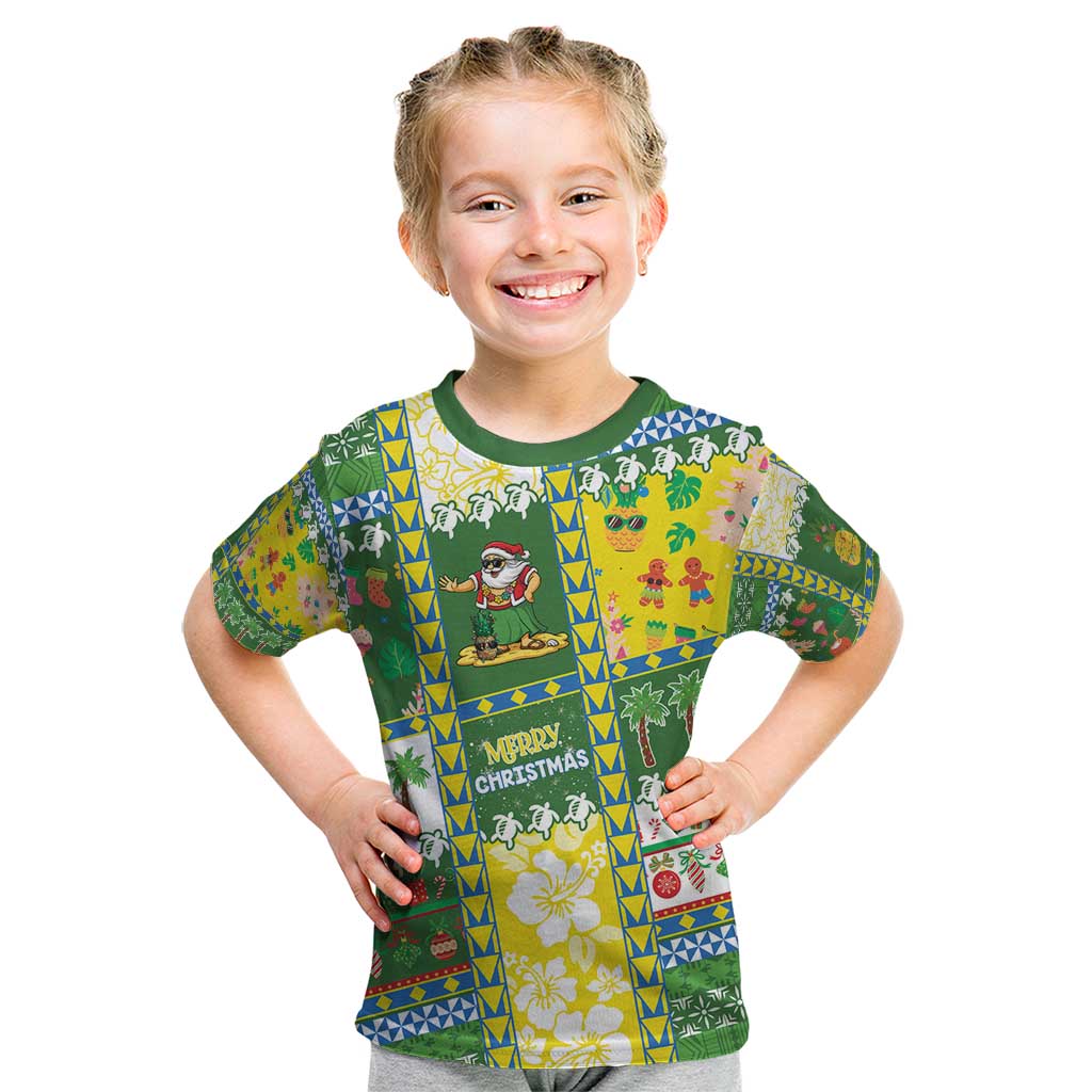 Pitcairn Islands Christmas Kid T Shirt Festive Beach Vibes - Polynesian Pride