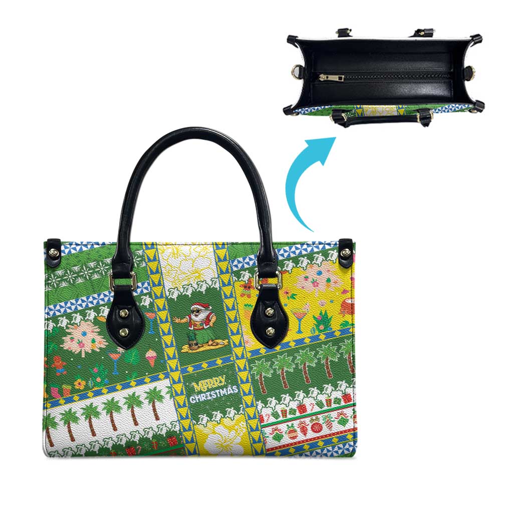 Pitcairn Islands Christmas Leather Bag Festive Beach Vibes - Polynesian Pride