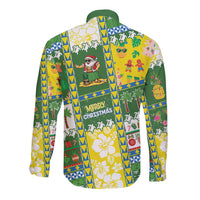 Pitcairn Islands Christmas Long Sleeve Button Shirt Festive Beach Vibes - Polynesian Pride