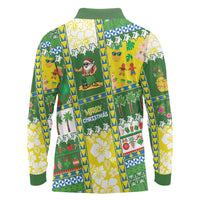 Pitcairn Islands Christmas Long Sleeve Polo Shirt Festive Beach Vibes - Polynesian Pride
