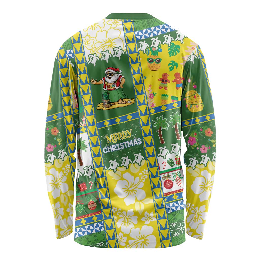 Pitcairn Islands Christmas Long Sleeve Shirt Festive Beach Vibes - Polynesian Pride
