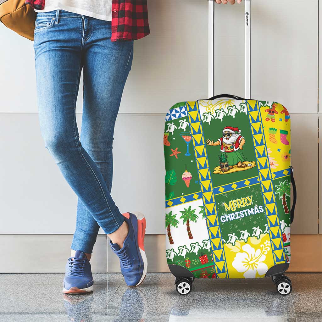 Pitcairn Islands Christmas Luggage Cover Festive Beach Vibes - Polynesian Pride