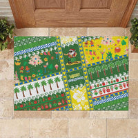 Pitcairn Islands Christmas Rubber Doormat Festive Beach Vibes - Polynesian Pride