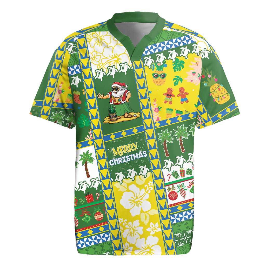 Pitcairn Islands Christmas Rugby Jersey Festive Beach Vibes - Polynesian Pride