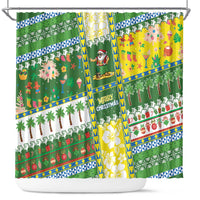 Pitcairn Islands Christmas Shower Curtain Festive Beach Vibes - Polynesian Pride
